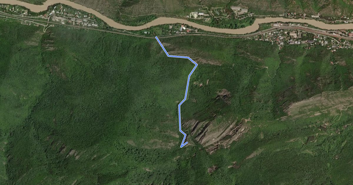 Маршрут Armazi -> Armazi Fortress на спутниковом снимке