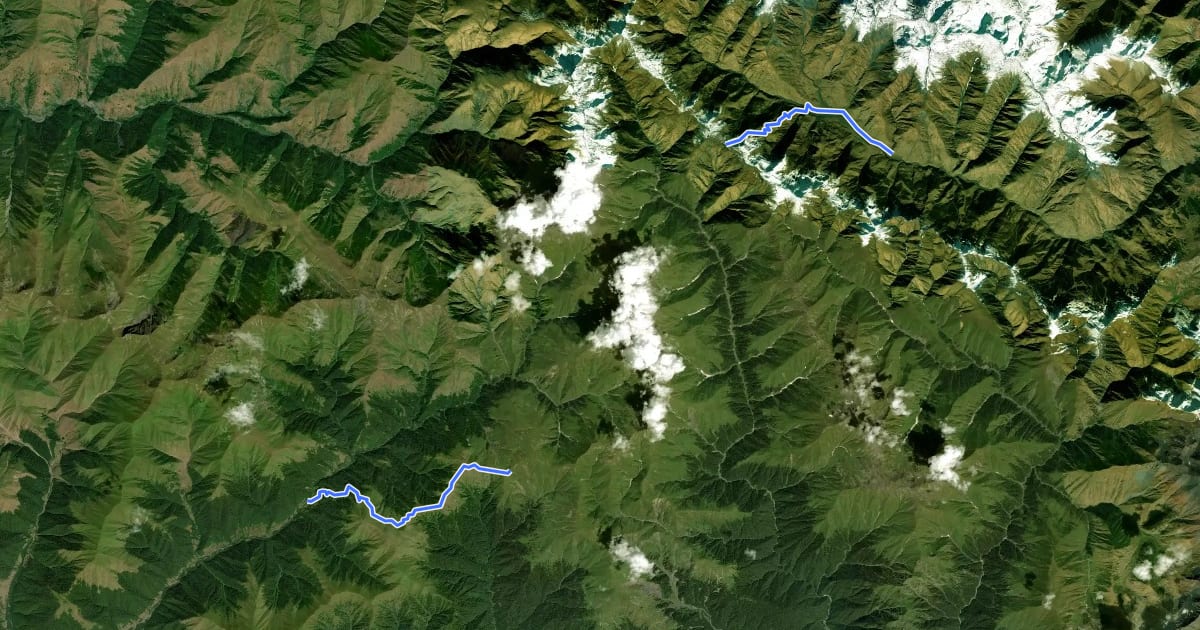 Маршрут Artani–Alavani Trail на спутниковом снимке