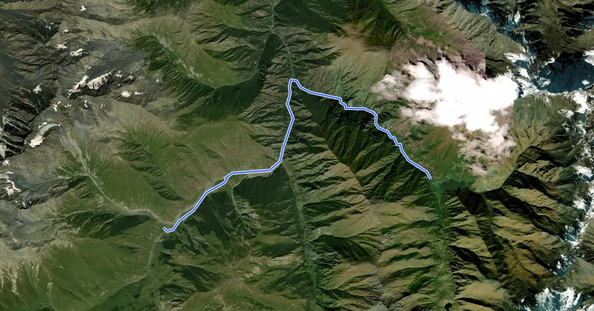 Маршрут Assa Trail (no trail markers) на спутниковом снимке