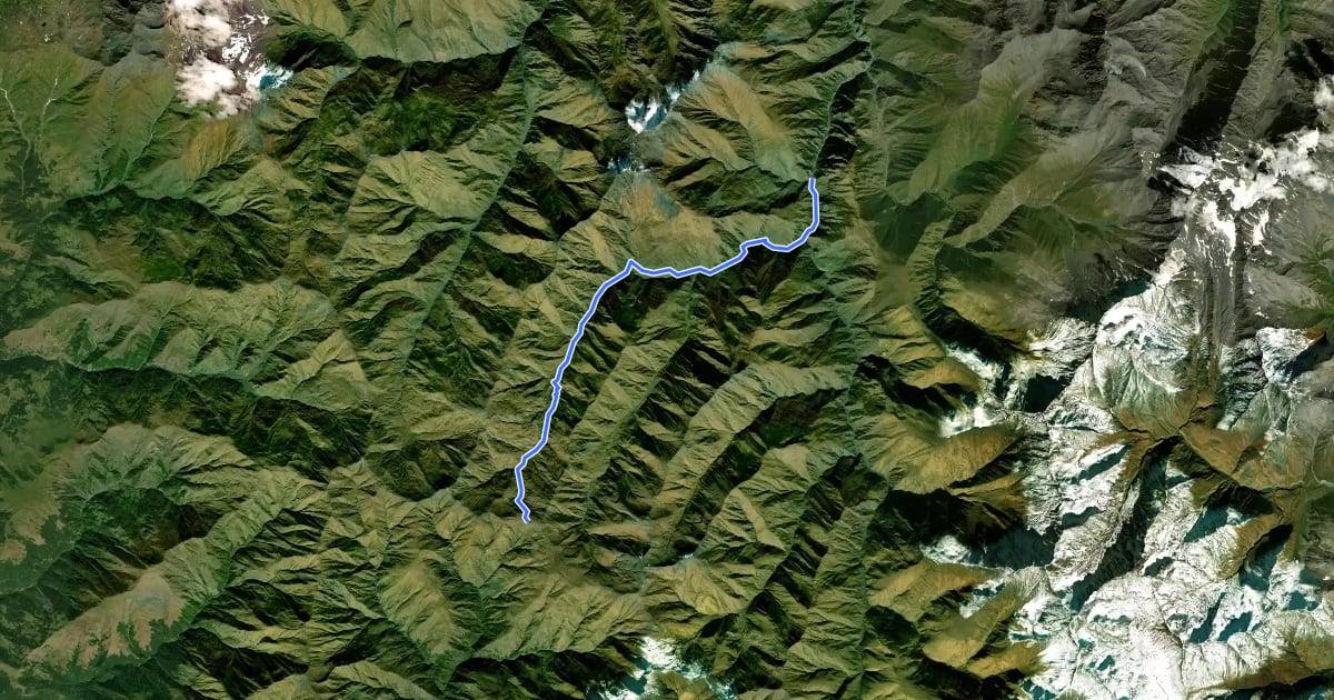 Маршрут Chanchakhistskali Trail на спутниковом снимке