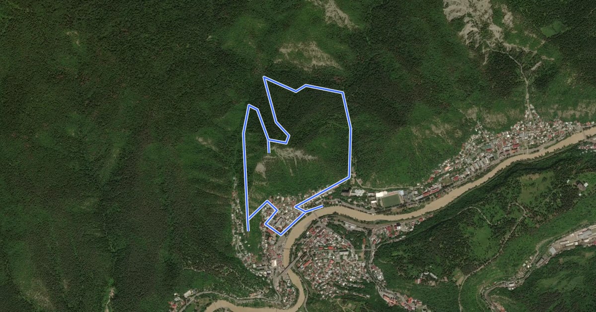Маршрут Cross Mountain на спутниковом снимке