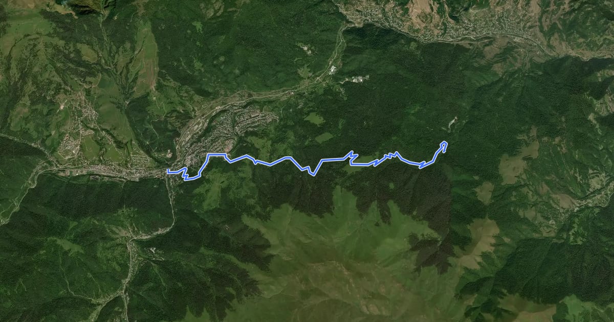 Маршрут Dilijan – Lake Parz на спутниковом снимке