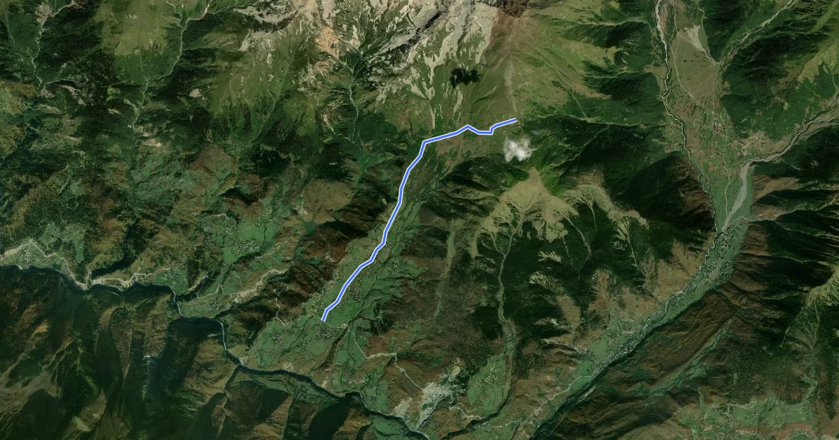 Маршрут Etseri - Bak Pass на спутниковом снимке