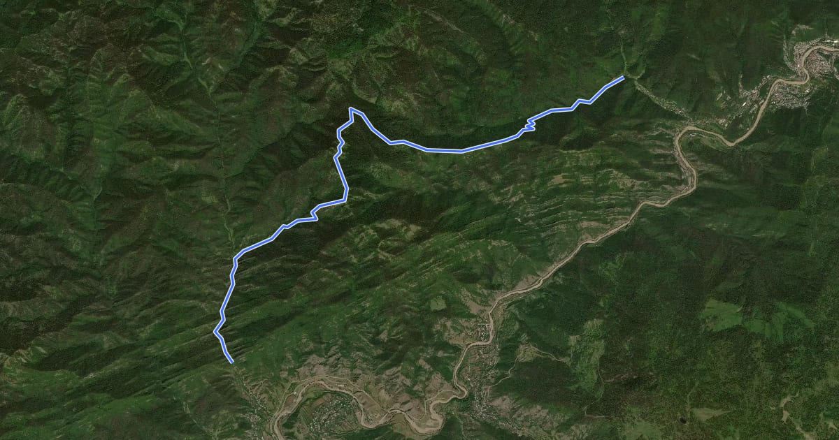 Маршрут Following Wildlife Traces на спутниковом снимке