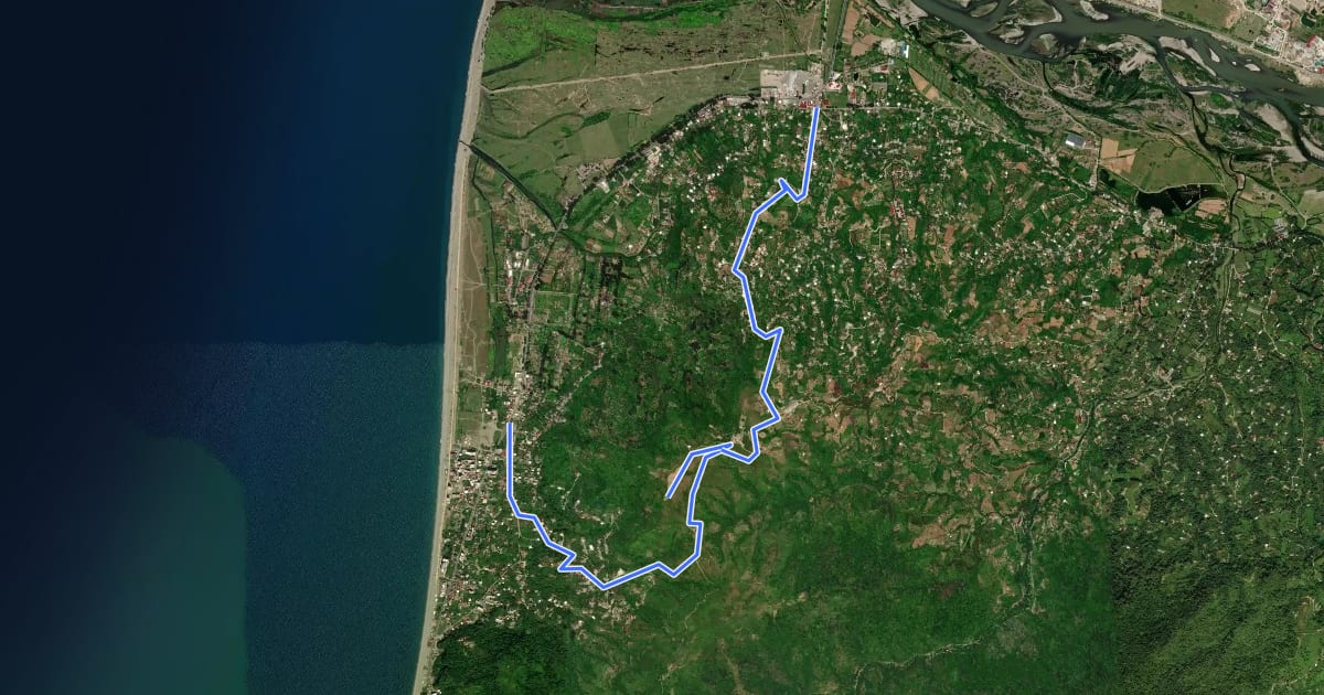 Маршрут Gonio Cross Hike на спутниковом снимке