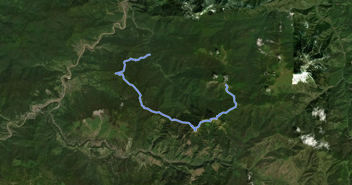 Маршрут Gvirgvina Mountain Trail на спутниковом снимке