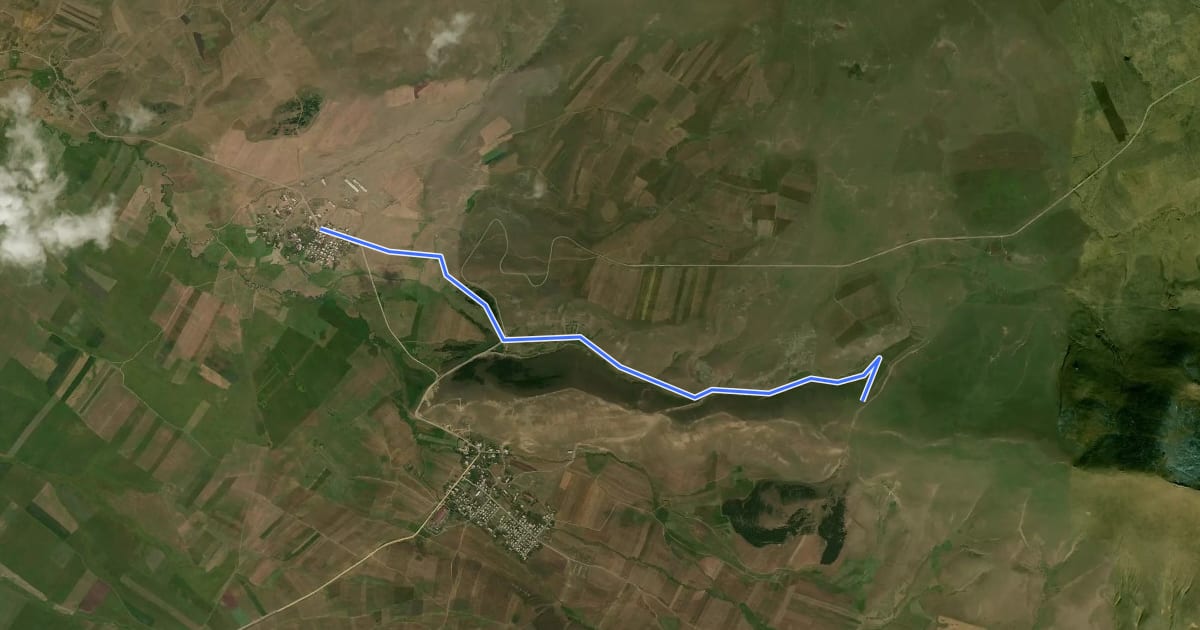 Маршрут Hartashen – Karakhach Pass на спутниковом снимке