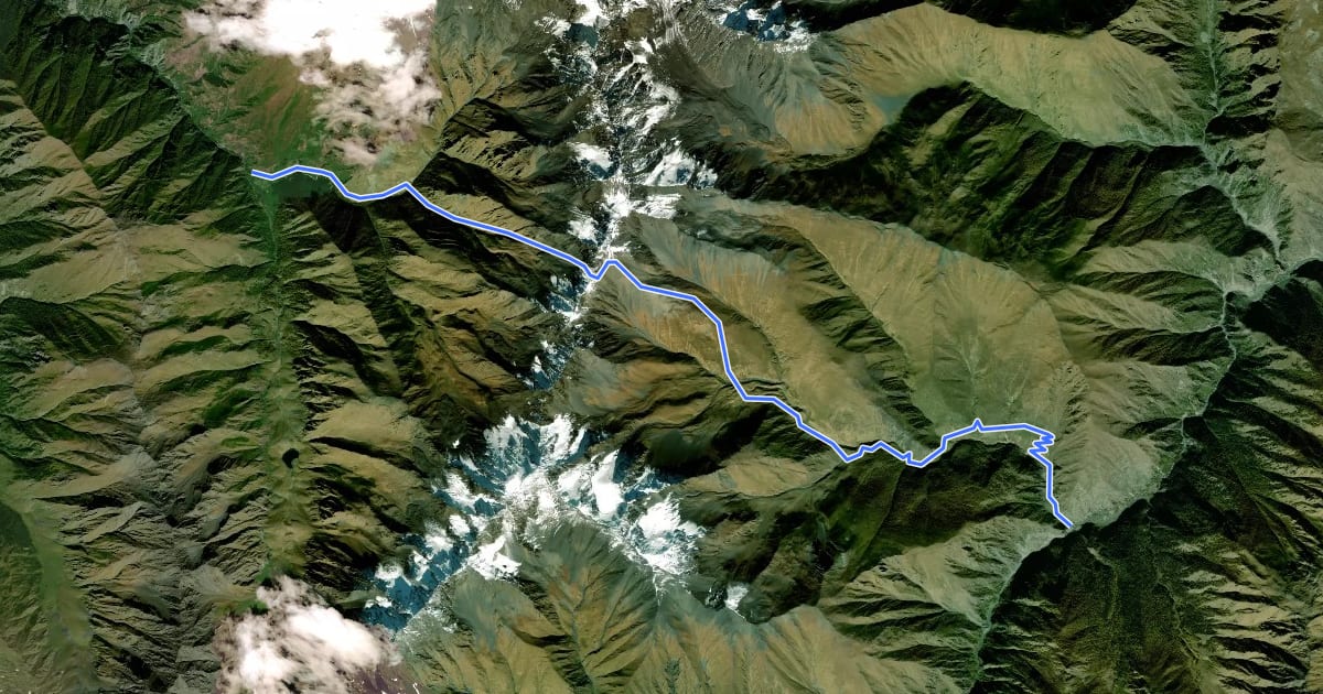 Маршрут Isartgele Pass Trail (no trail markers) на спутниковом снимке