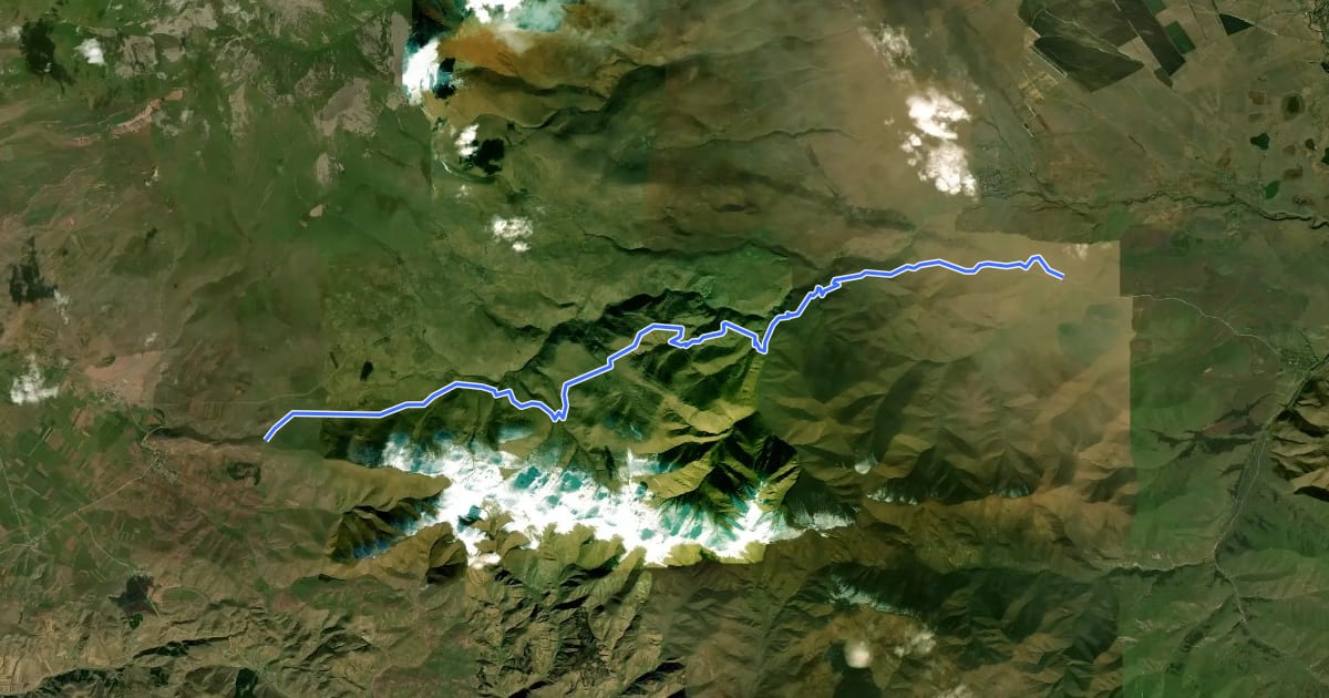 Маршрут Karakhach Pass – Katnaghbyur на спутниковом снимке