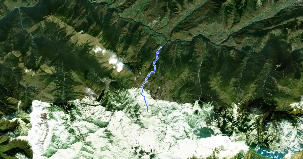Маршрут LAILA GLACIER на спутниковом снимке