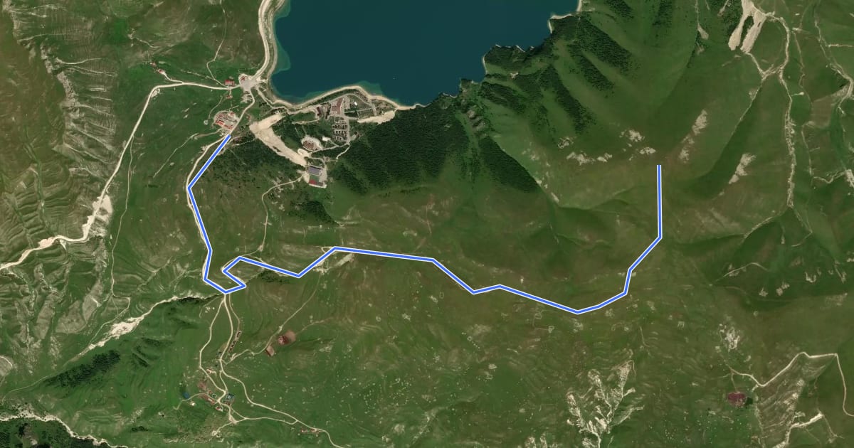Маршрут Маркированный маршрут rutrail "На гору Шимирой" на спутниковом снимке