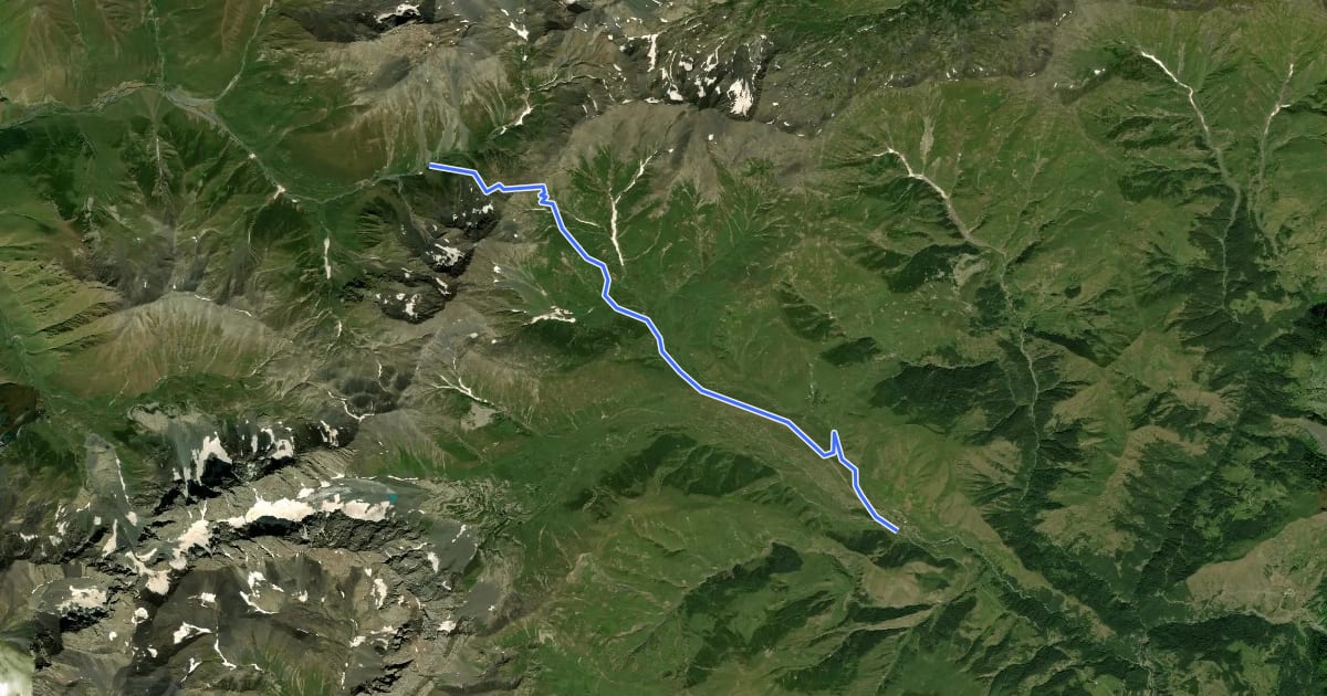 Маршрут Sadzele Pass Trail на спутниковом снимке
