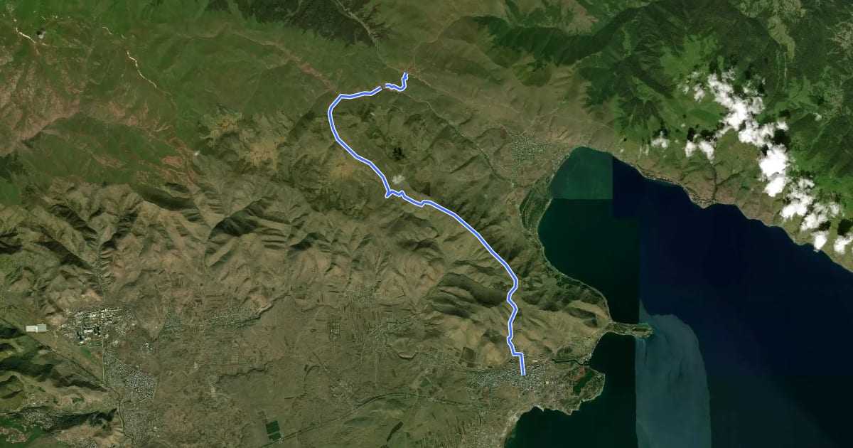 Маршрут Semyonovka – Sevan на спутниковом снимке