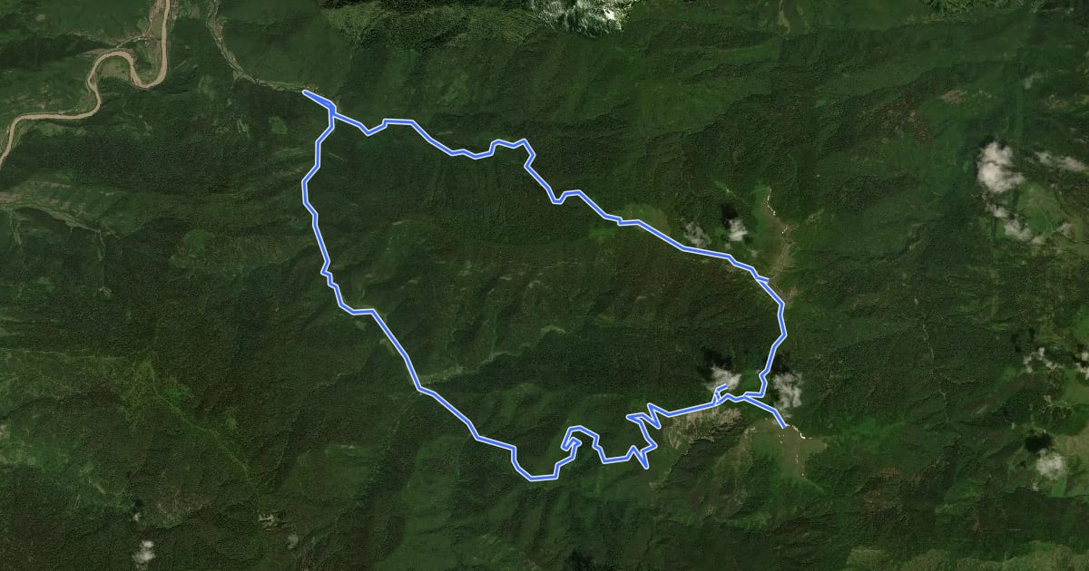 Маршрут Shuano Mountain Trail на спутниковом снимке