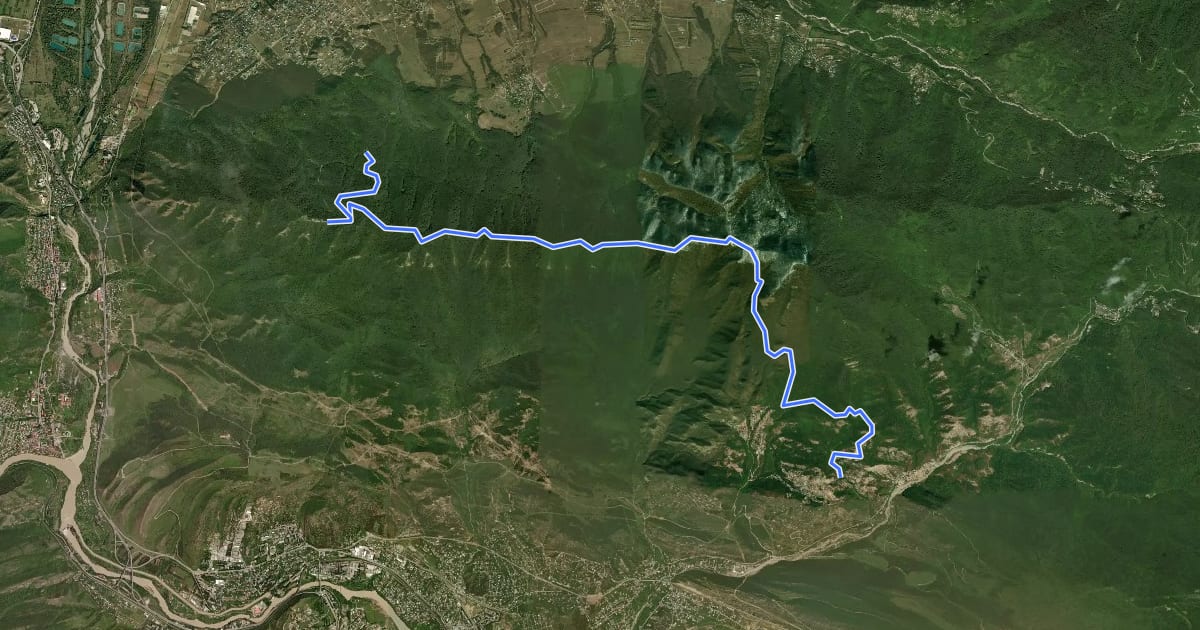 Маршрут Tbilisi National Park Trail на спутниковом снимке