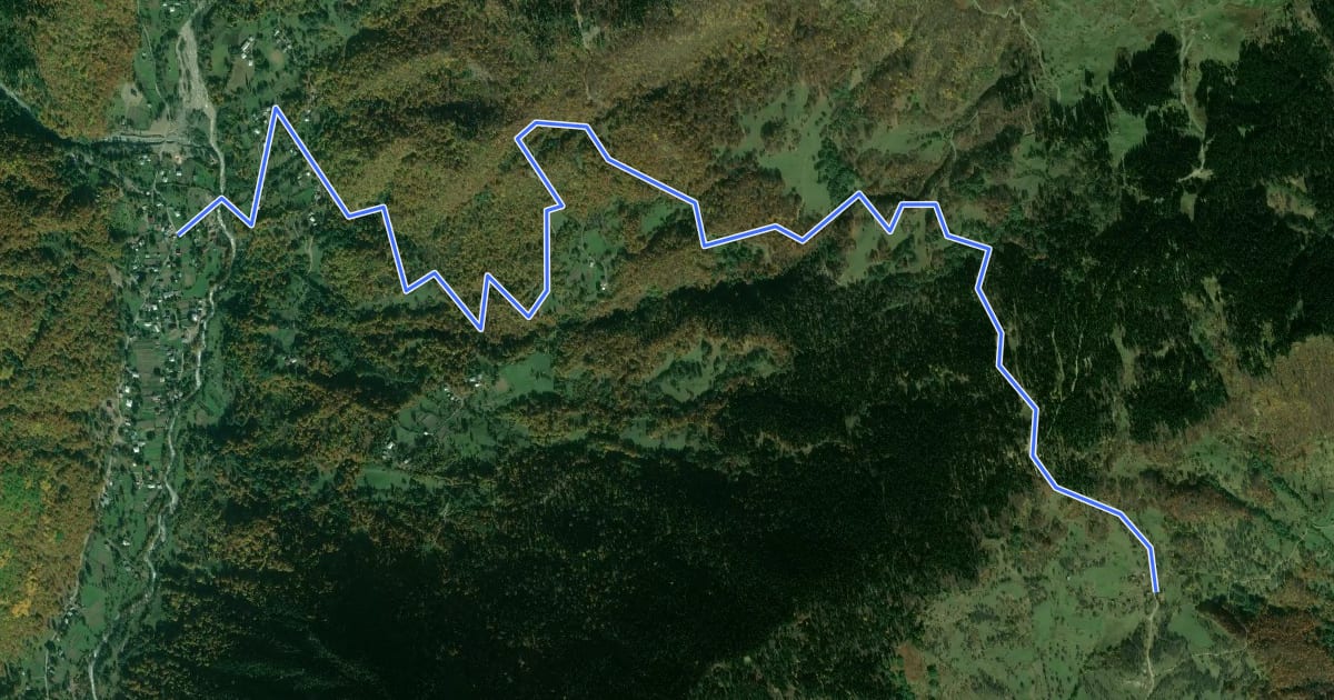 Маршрут Transcaucasian Trail: Upper Svaneti 2 (Alternate) на спутниковом снимке
