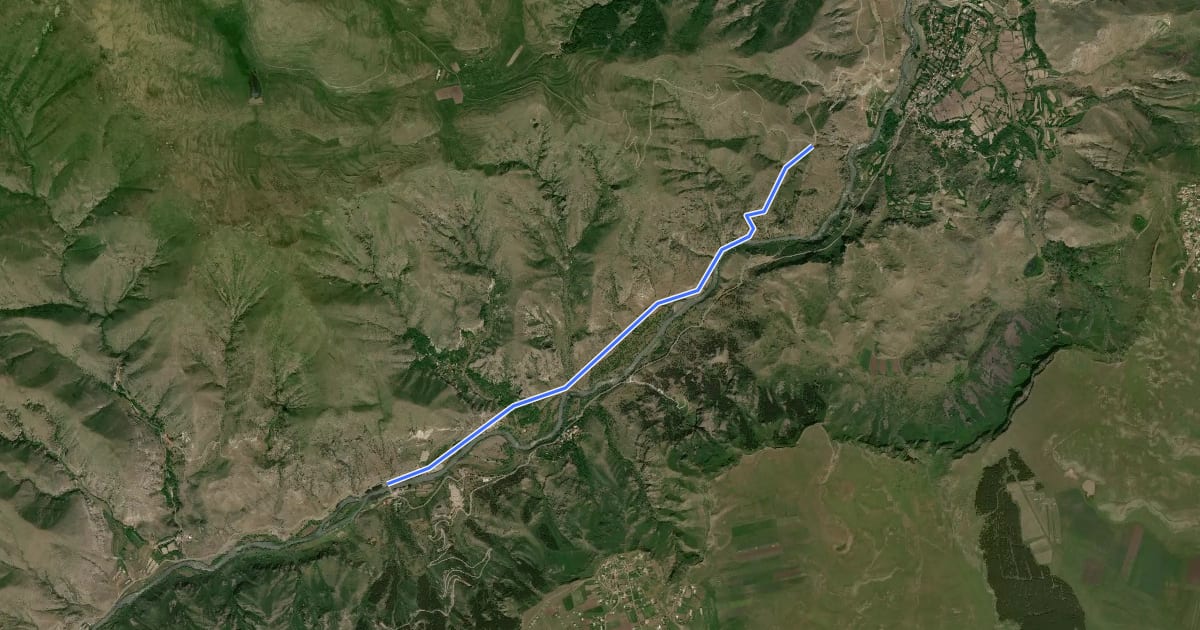 Маршрут Vardzia Tmgovi на спутниковом снимке