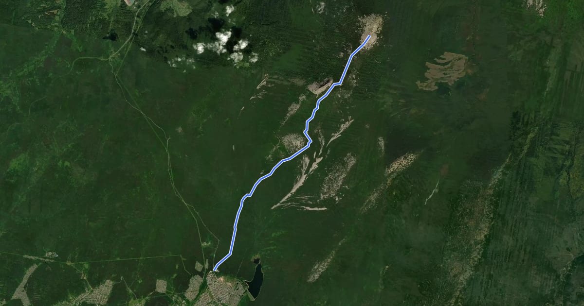 Маршрут Верхняя Таганайская тропа на спутниковом снимке