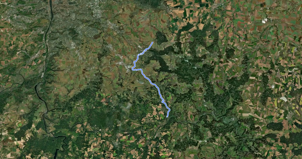 Маршрут 0020 Březí - Zlenice-Hláska (zříc.) на спутниковом снимке
