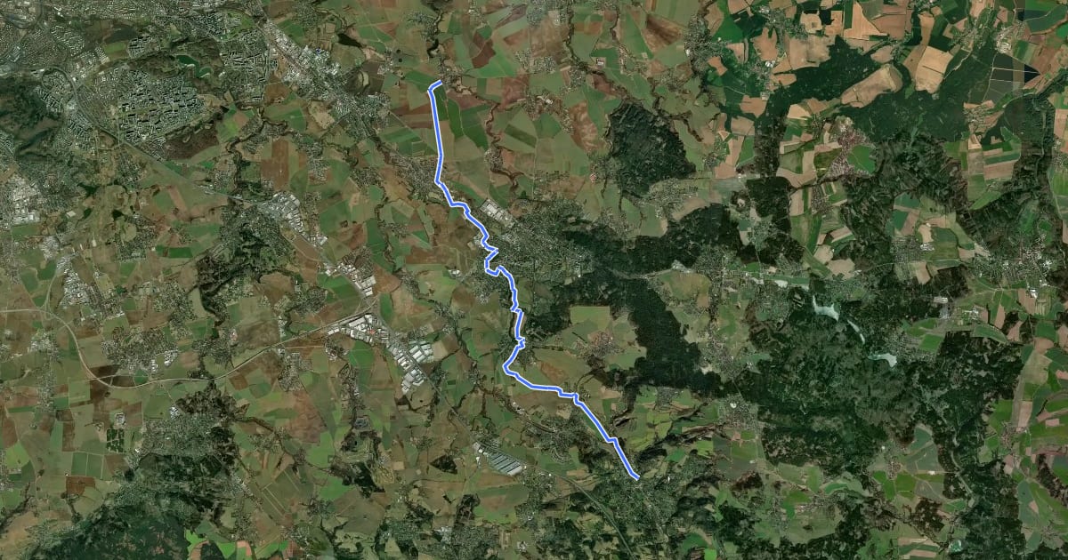 Маршрут 0026 Královice - Mnichovice на спутниковом снимке