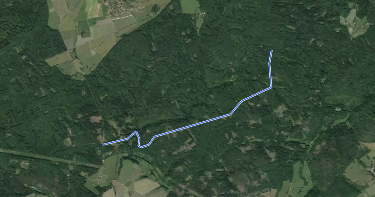 Маршрут 0055 Březová - V polesí Jestřáb (rozc.) на спутниковом снимке