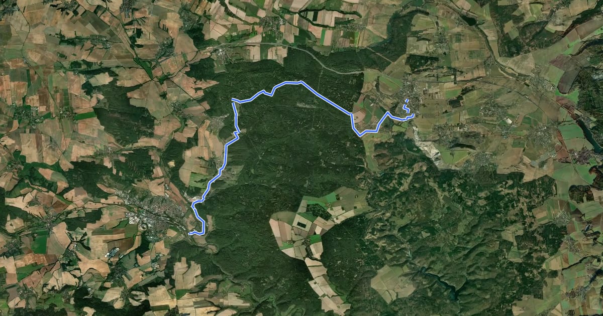 Маршрут 0102 Rakovník, ČOV - Nové Strašecí на спутниковом снимке