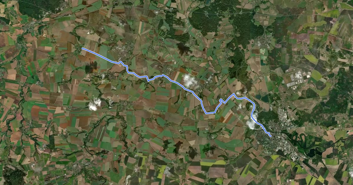 Маршрут 0109 Kolín - Tatce на спутниковом снимке