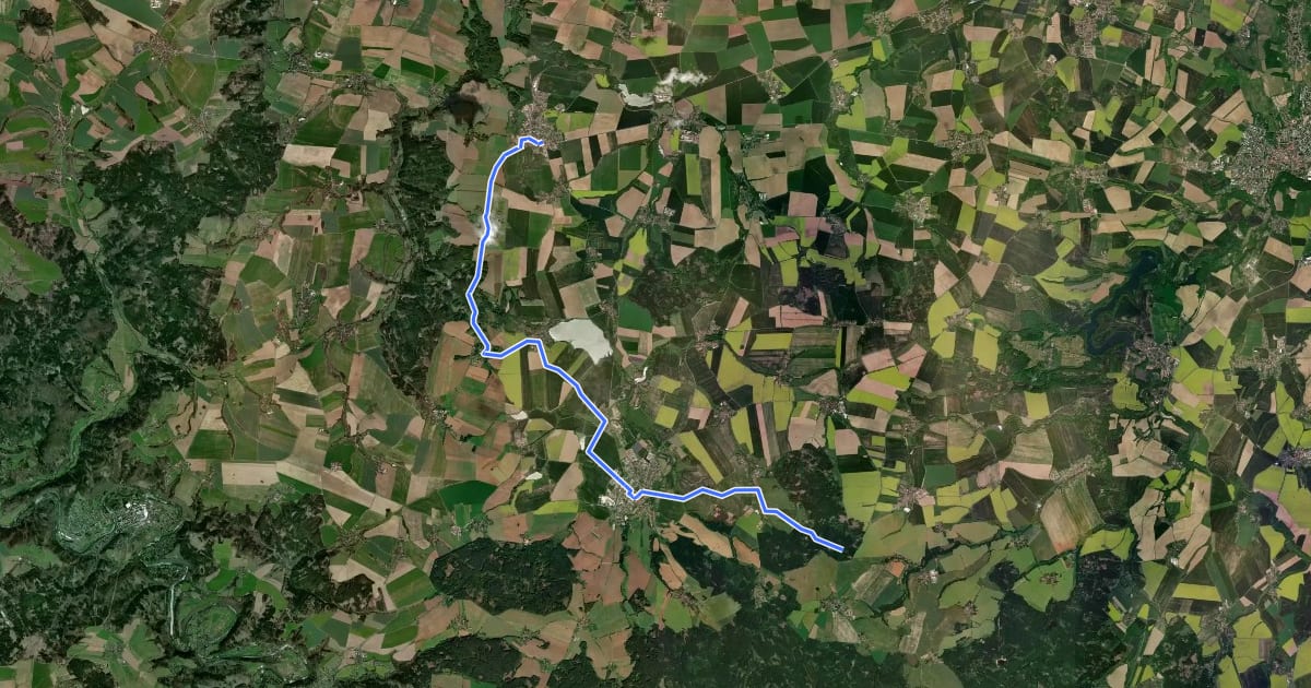 Маршрут 0120 Zásmuky - Rašovice, rozc. на спутниковом снимке