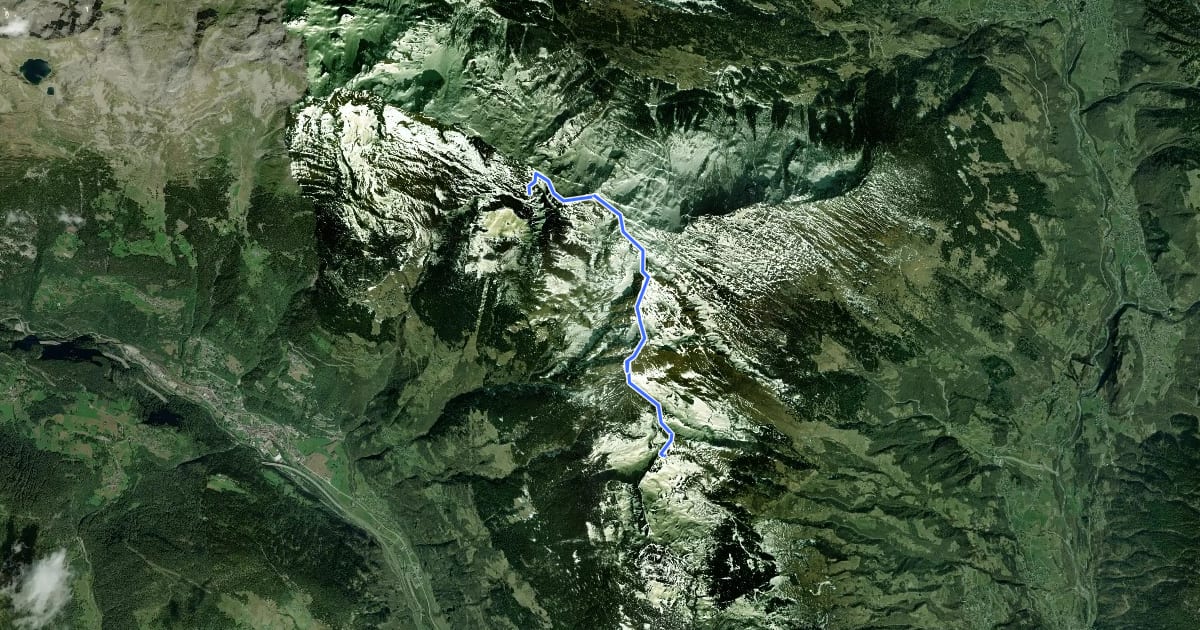 Маршрут 02 Via Alta del Sole на спутниковом снимке