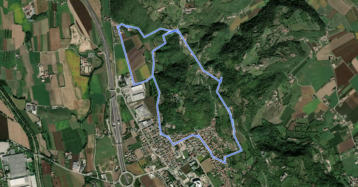 Маршрут 03-Strada Carpiana e valle San Clemente на спутниковом снимке