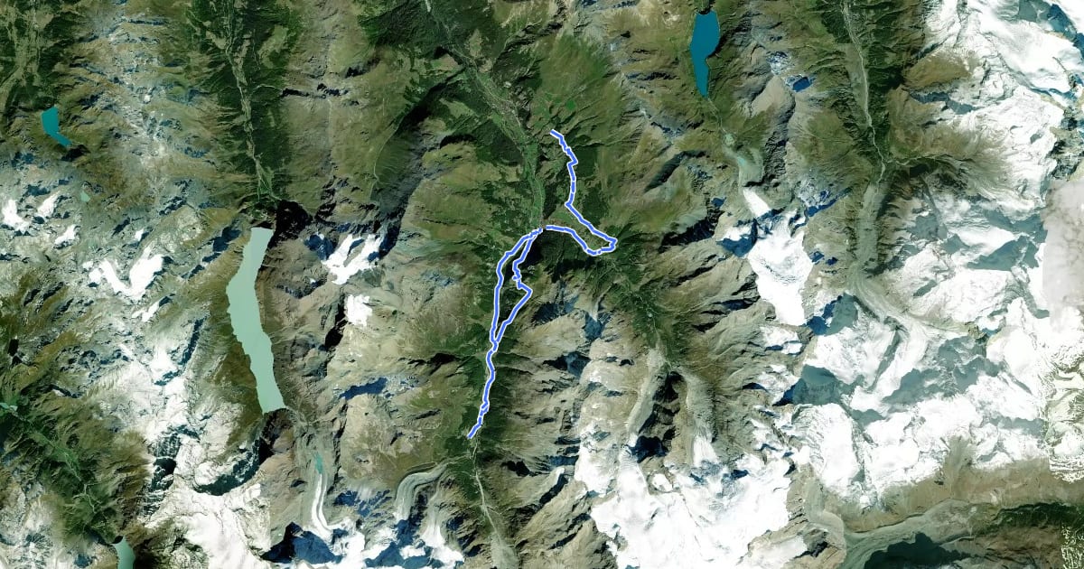 Маршрут 03-Tour pédestre du Val d'Hérens на спутниковом снимке