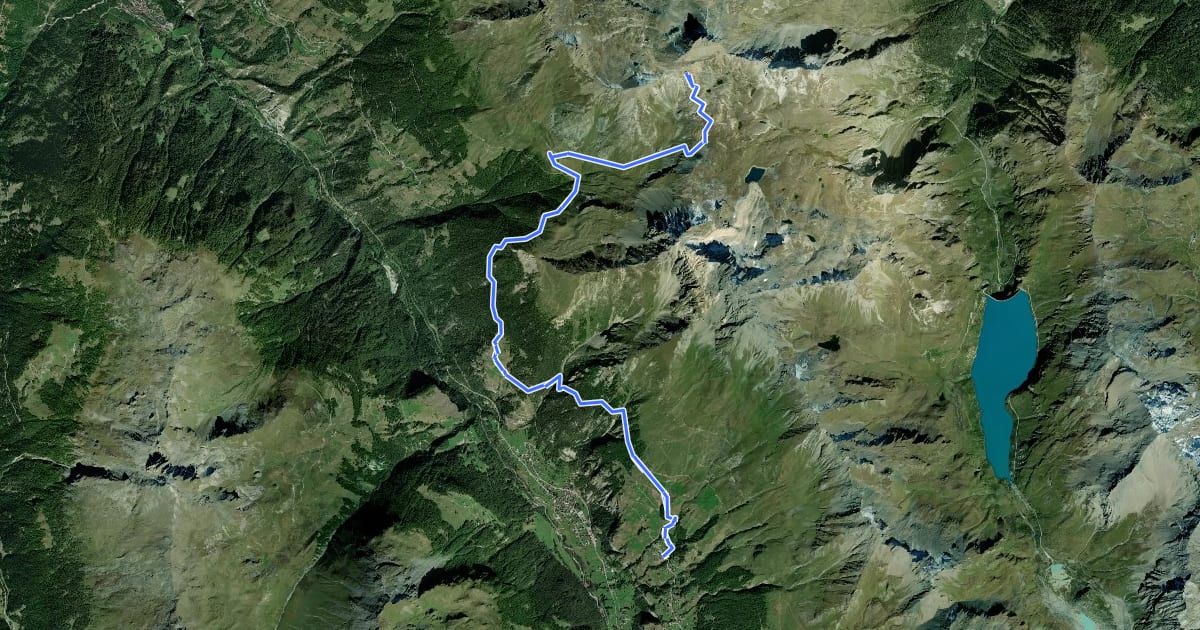 Маршрут 04-Tour pédestre du Val d'Hérens на спутниковом снимке