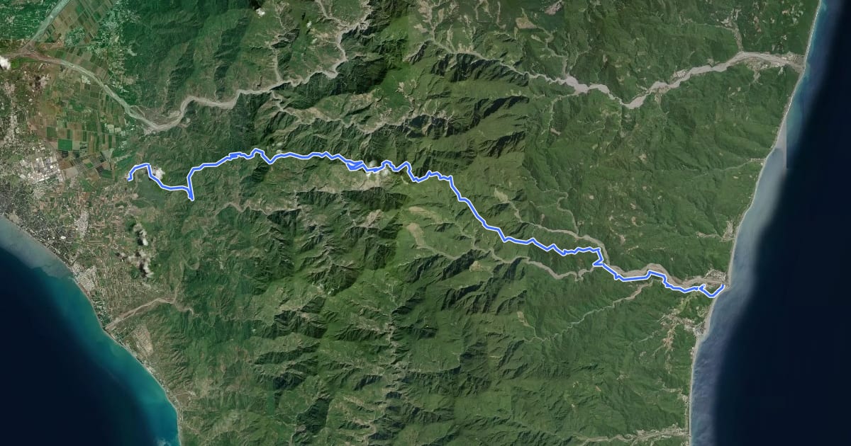 Маршрут 千里步道屏東台東山線1 на спутниковом снимке