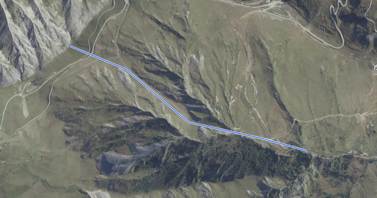 Маршрут 1/2 KV de la Toussuire на спутниковом снимке