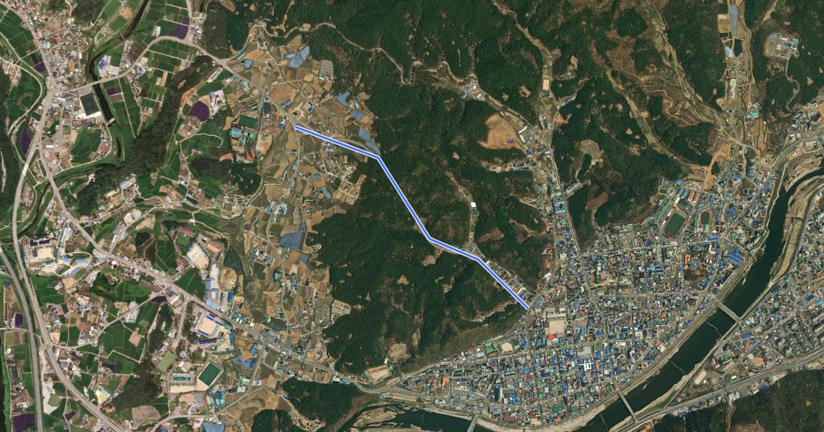 Маршрут 두개비산로_1 на спутниковом снимке