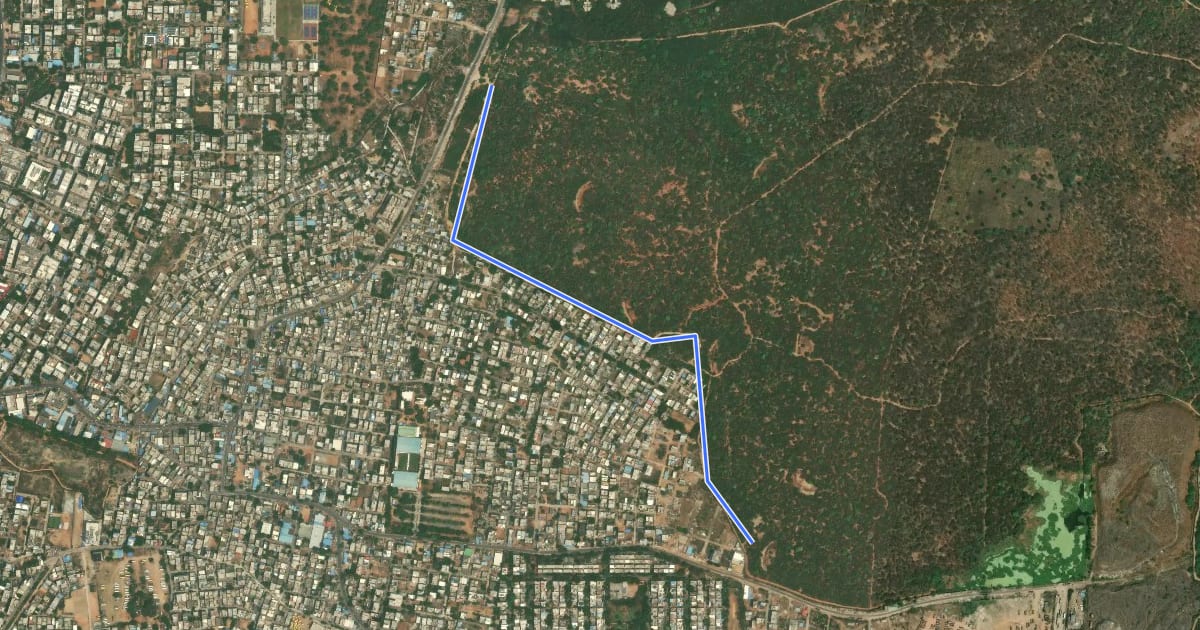 Маршрут 1.5 Km Trail на спутниковом снимке