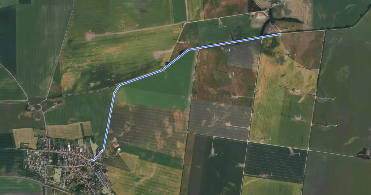 Маршрут 1-50 Büden NW-Woltersdorf O на спутниковом снимке