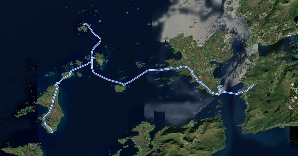 Маршрут 1 Atlanterhavsruta на спутниковом снимке