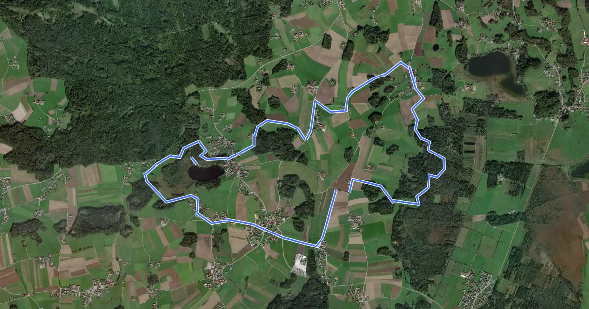 Маршрут 1. Bauerngolf Wanderweg - große Runde на спутниковом снимке