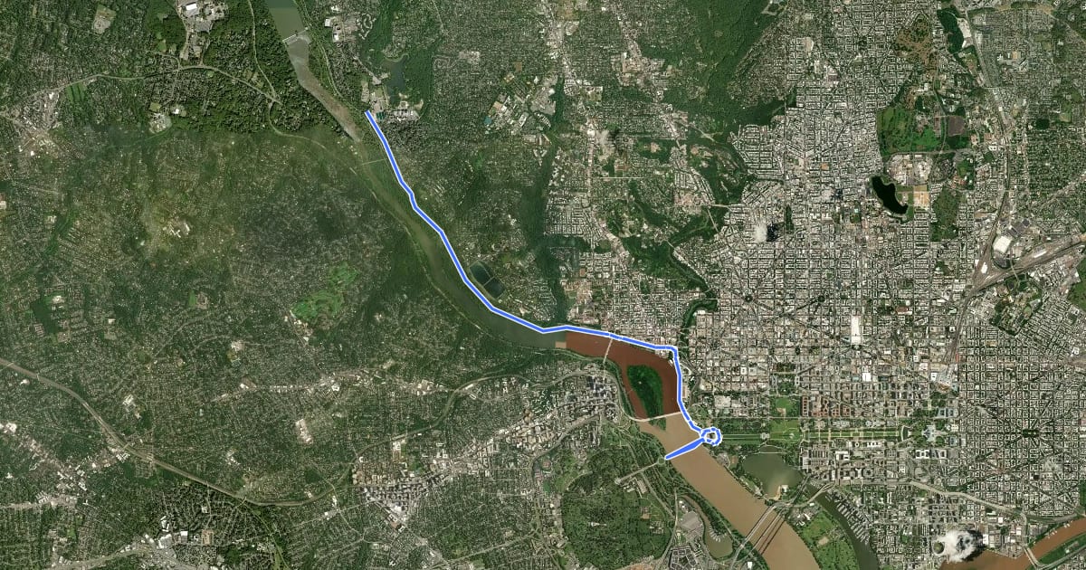 Маршрут 1 (District of Columbia) на спутниковом снимке