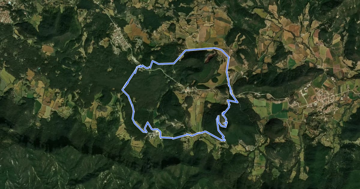 Маршрут 1 Fageda d'en Jordà - Volcà de Santa Margarida - Volcà del Croscat на спутниковом снимке