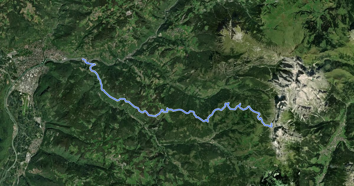 Маршрут 1 - Kardaun => Nigerpass => Kölner Hütte на спутниковом снимке