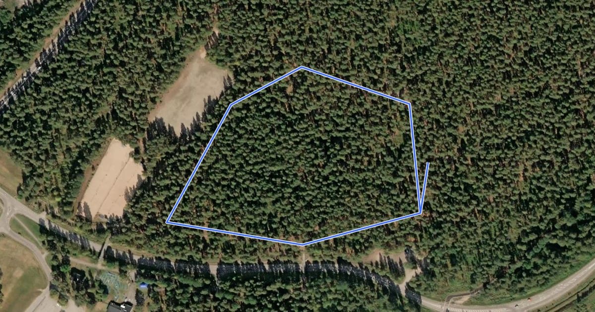 Маршрут 1 km на спутниковом снимке