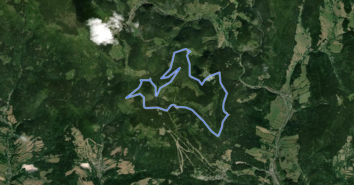 Маршрут 1. Krkonošská cyklo NS на спутниковом снимке