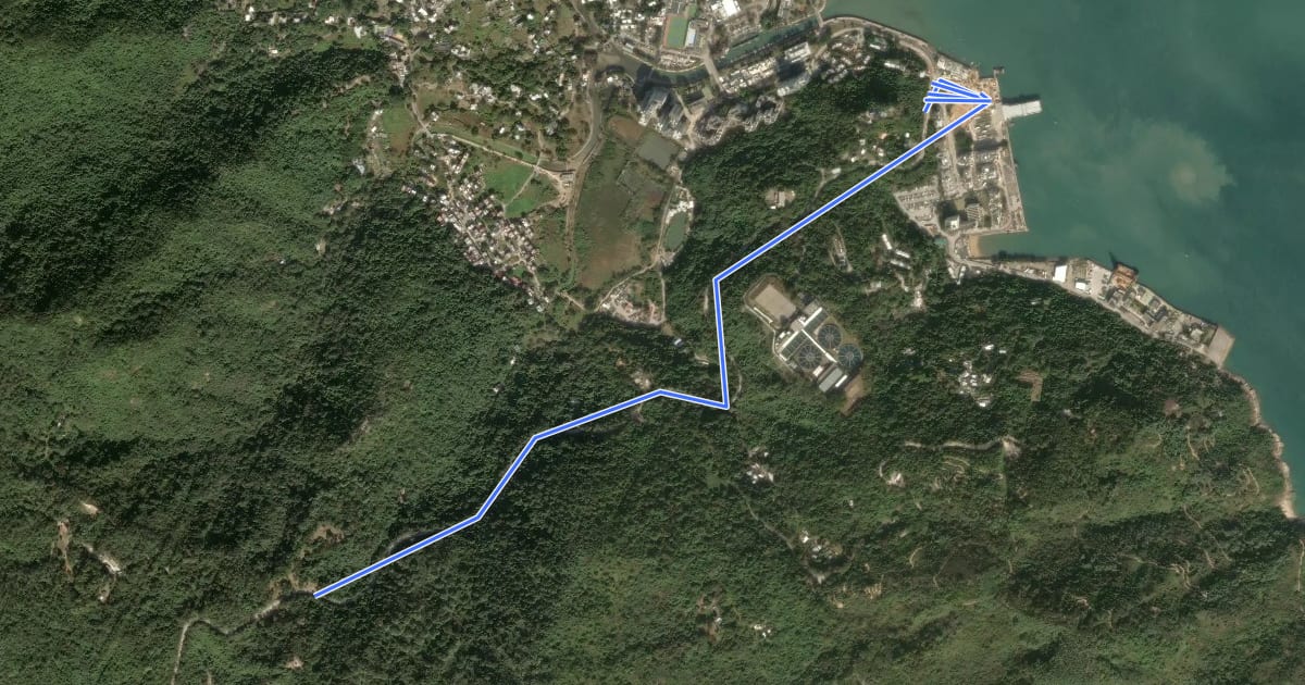Маршрут 鳳凰徑第1段 Lantau Trail Section 1 на спутниковом снимке