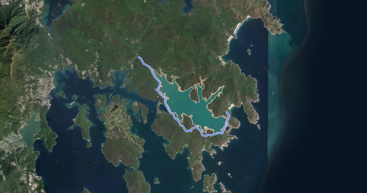 Маршрут 麥理浩徑第1段 MacLehose Trail Section 1 на спутниковом снимке