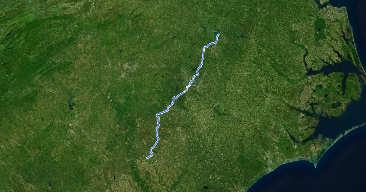 Маршрут 1 (North Carolina) на спутниковом снимке