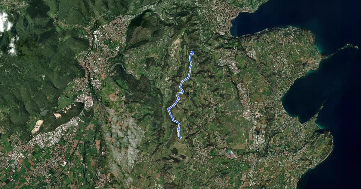 Маршрут 1 - Percorsi delle Colline Moreniche di Puegnago на спутниковом снимке