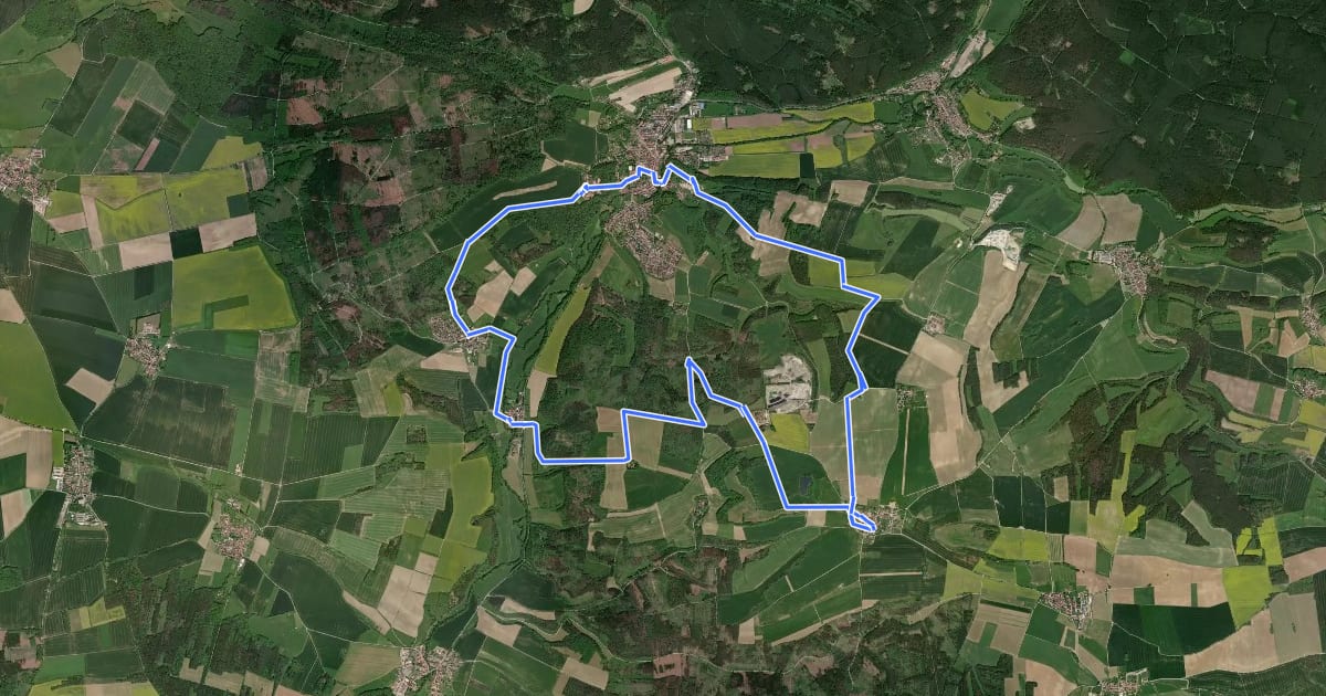 Маршрут 1. Thür. Kultur- und Landschaftsweg, Runde 1 на спутниковом снимке