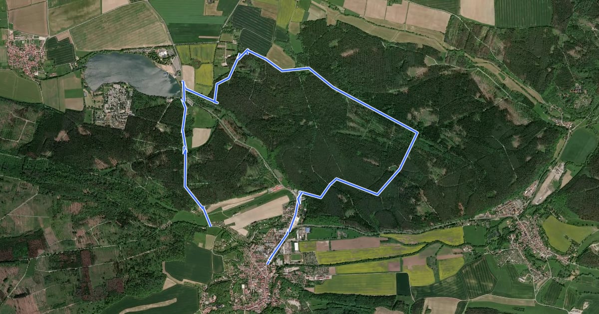 Маршрут 1. Thür. Kultur- und Landschaftsweg, Runde 2 на спутниковом снимке